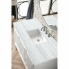 James Martin Vanities Athens 48in Single Vanity, Glossy White w/ 3 CM Arctic Fall Solid Surface Top E645-V48-GW-3AF
